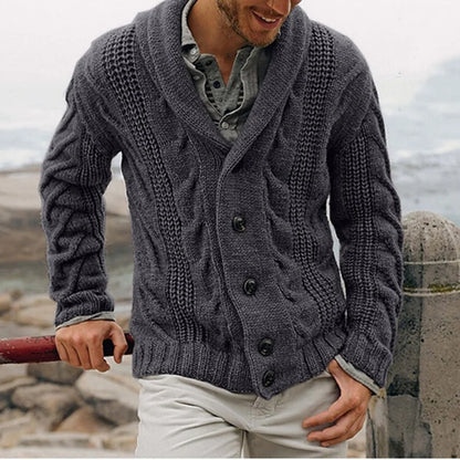 Knitted Cardigan Men's Single-breasted Loose Models Coarse Needle Sweater Men's Spring and Fall Outer Wear Mens Clothes