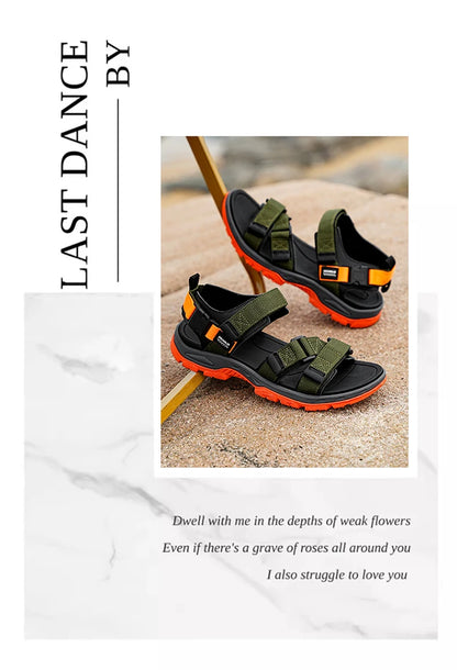 Men's Outdoor Sandals with Velcro Strap Male Summer Fashion Antiskid Sport Sandals Beach Casual Sandals for Men