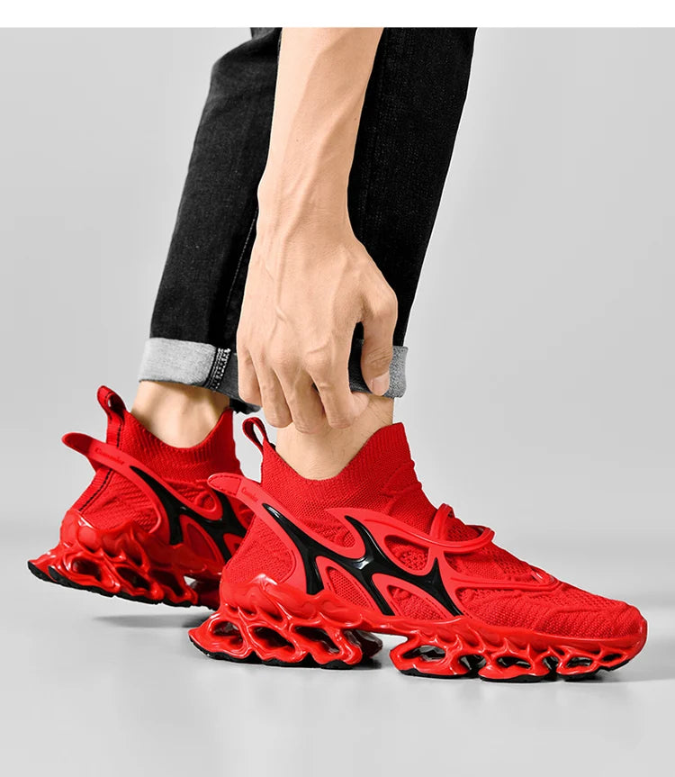 Men's Blade Type Shoes Breathable Shock Absorption Running Shoes Non-Slip Shoes For Jogging Tennis Gym Casual Walking Sneakers