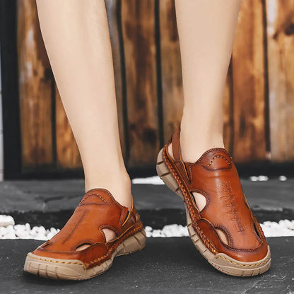 Hot-selling Summer Men's Sandals New Leather Roman Sandals Slippers Outdoor Beach Shoes Male Flip Flops Water Trekking Sandals