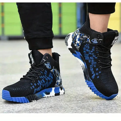 High Top Safety Shoes Men Anti Smashing Anti Puncture Work Shoes Men Work Safety Boots Men's Fashion Security Protective Boots