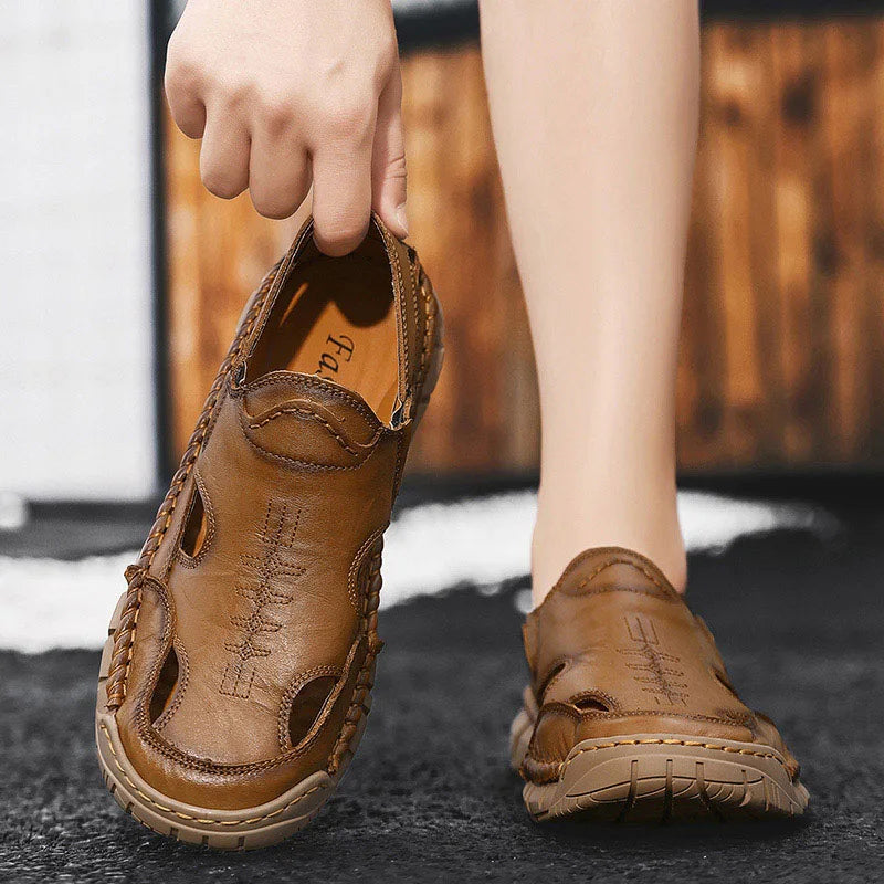 Hot-selling Summer Men's Sandals New Leather Roman Sandals Slippers Outdoor Beach Shoes Male Flip Flops Water Trekking Sandals