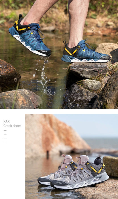 Rax Men's Aqua Upstreams Shoes Quick-drying Breathble Fishing Shoes Women Hole PU Insole Anti-slip Water Shoes