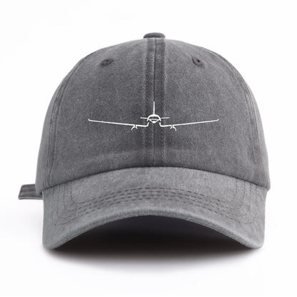 1pc Airplane Print Washed Baseball Cap for Adults,Minimalist Retro Style Casual Soft Adjustable Dad Hat,Perfect As Gift