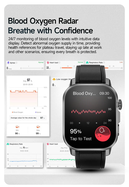 2026 Top Nursing Grade ECG+PPG Smart Watch Men Accurate Blood Pressure Lipids Uric Acid 2.0-inch AMOLED Screen HD Call Watch Men