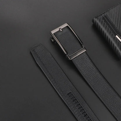Premium Top Layer Cowhide Men'S Belt - Soft, Durable & Stylish With Automatic Alloy Buckle For Business Wear