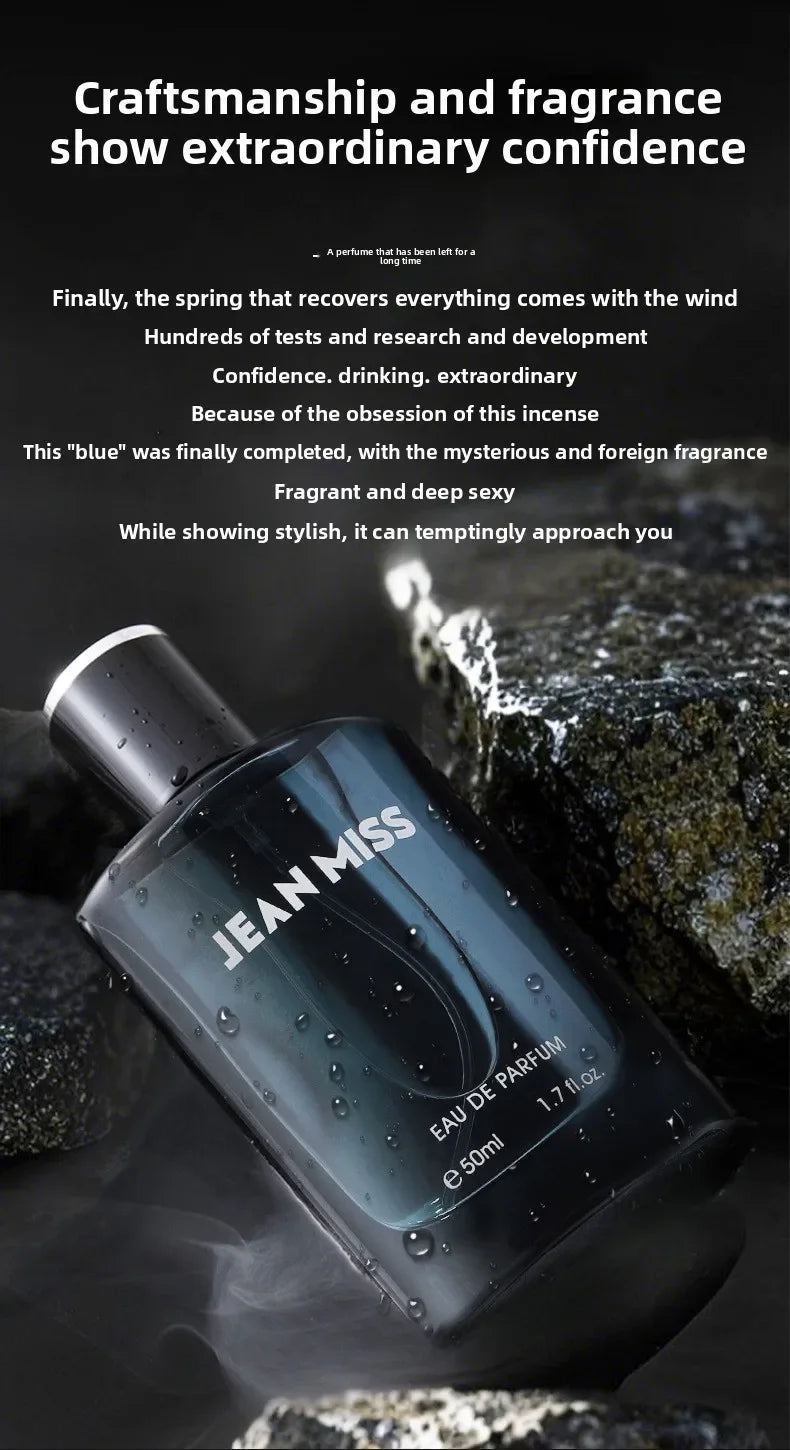 50ml Men's Woody Aquatic Perfume Long Lasting Fresh Masculine Fragrance Spray Eau de Parfum for Daily Casual Dating