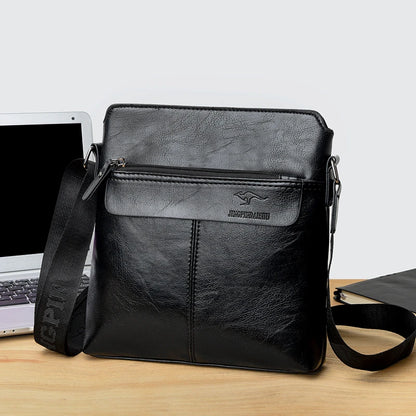 Men's Business Casual Backpack, Single-Shoulder Crossbody Pu Leather Briefcase, Multi-Compartment Large Capacity