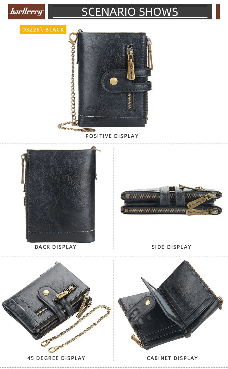 New Men Wallets Name Engraving 11 Card Holders Men Short Purse Double Zipper Coin Pocket High Quality Male Purse Cartera