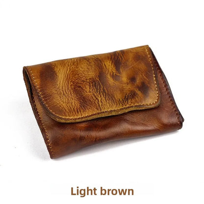 New Simple Men Wallets High Quality Genuine Cow Leather Coin Pocket Retro Handmade Male Purses Card Holder Men's Money Clips