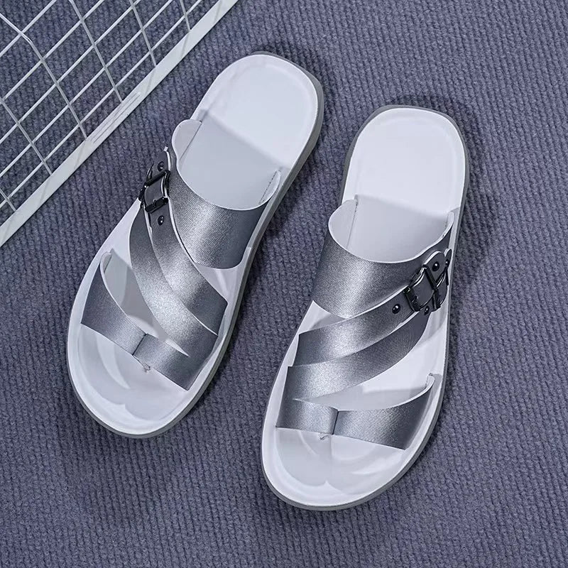New Men's Daily Slippers Outdoor Casual Sandals Non-slip Lightweight Male Cool Slides Outdoor Man Half Drag Flip-flops Sandalias