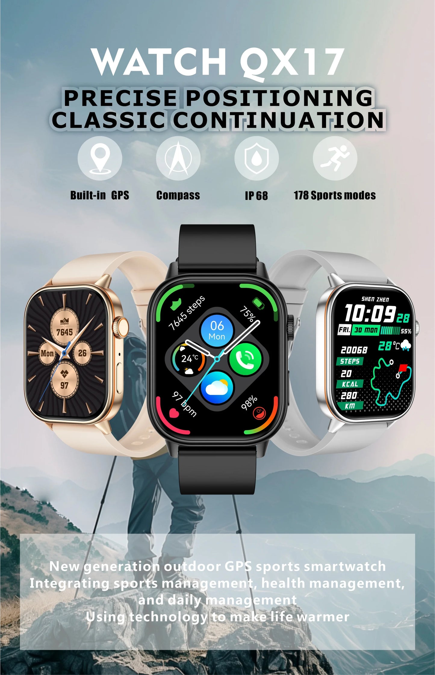 New For Android iOS Outdoor GPS SmartWatch Men 2.01" HD AMOLED Compass 420mAh 178+Sport Mode Waterproof Bracelet Smartwatch 2026