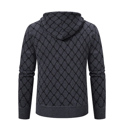 Winter plus velvet padded cardigan sweater men's sweater warm coat