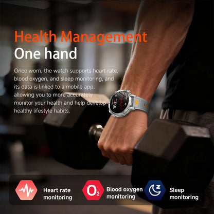 2026 New Military 1400mAh Battery Smart Watch Men Outdoor Flashlight 10ATM Waterproof Heart Rate Bluetooth Call Sports Bracelets