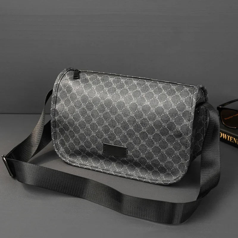 Vintage Fashion Crossbody Bags Men Large Capacity Men Crossbody Shoulder Bag PU Leather Messenger Bag Casual Outdoor Satchels