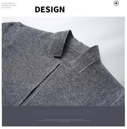 2025 Cardigan Jacket Men Solid Color Knitted Casual Stand Collar Slim Fit Cardigan Coat Mens Sweater Jacket Khaki Black Gray 4Xl