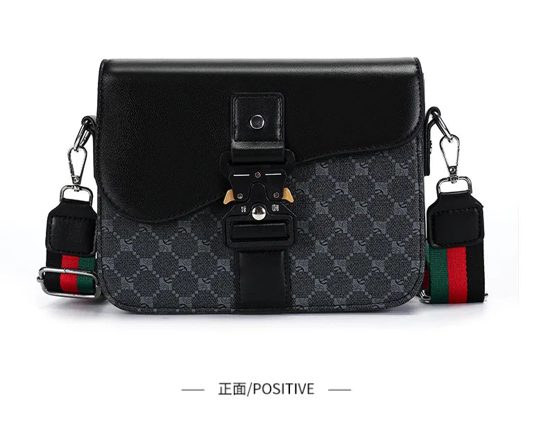 Luxury Plaid Crossbody Bags Men Fashion Buckle Flap Men's Crossbody Bag Casual Shoulder Bag Male Waterproof Business Sling Bags
