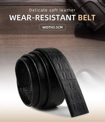 Men Belt Genuine Leather Belts Without Buckle Black Brown Men's Belts Without Buckle Cowskin  Luxury Belt  Cinturones Para Mujer