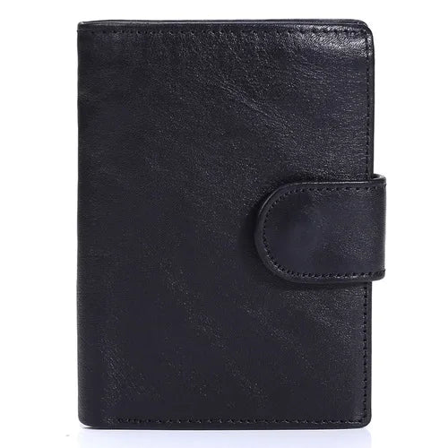New Men Wallet Cowhide Genuine Leather Wallets Coin Purse Clutch Hasp Open Top Quality Retro Short Wallet Multi Cards Slots