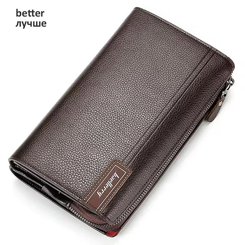 Baellerry Large Capacity Phone Pocket New Men Wallets Handbag Brand Card Holder Zipper Male Wallets Passport Case Men's Purses