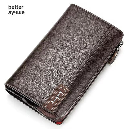 Baellerry Large Capacity Phone Pocket New Men Wallets Handbag Brand Card Holder Zipper Male Wallets Passport Case Men's Purses
