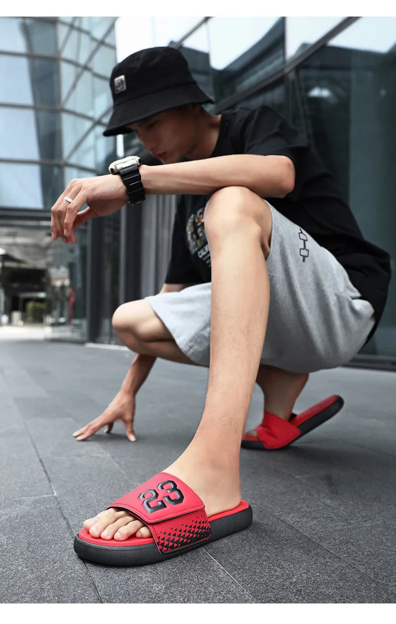 Men's Platform Slippers EVA Soft Soled Pillow Slippers Summer Beach Flip Flops Anti Slip Bathroom Home Fashionable Slippers