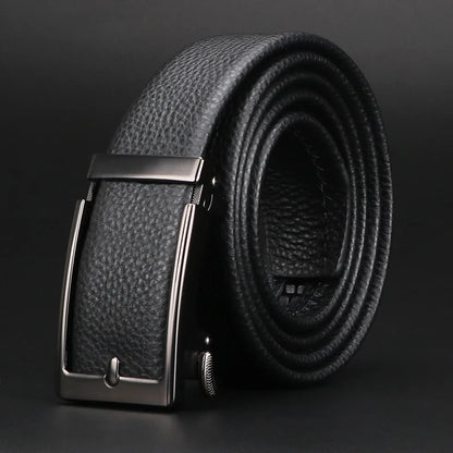 Premium Top Layer Cowhide Men'S Belt - Soft, Durable & Stylish With Automatic Alloy Buckle For Business Wear
