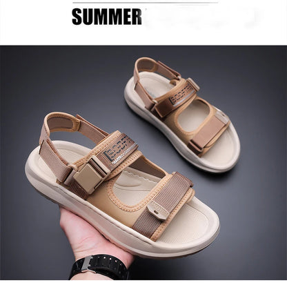 Men's Roman Sandals Summer Outdoor Sports Slip-On Shoes Anti-Slip Breathable Soft Bottom Casual Beach Shoes-WC20258