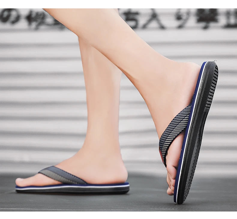 Men's Cotton Slippers Comfortable Breathable Home Footwear Soft Slip On Summer Sandals