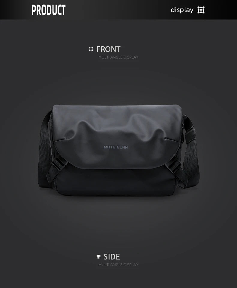MATE ELAN Minimalism Waterproof Men Crossbody laptop Messenger Bags Simple Casual Male Nylon Travel Shoulder Bag School Bookbag