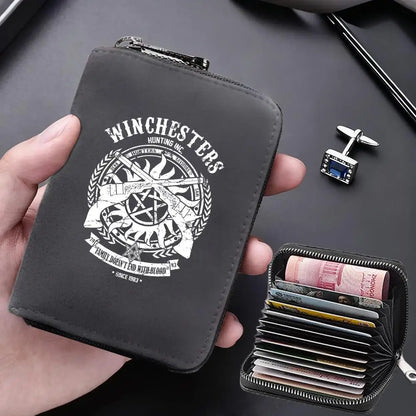 Supernatural Multifunctional Card Bag 11 Cards Slot Credit Card Holder Anti Demagnetization Wallets Cover Zipper Wallet for Men