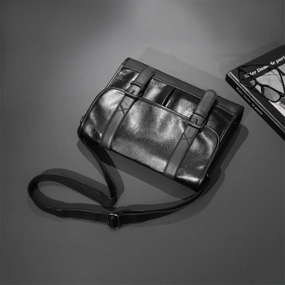 Retro Messenger Bag Men Crossbody Bags Luxury PU Leather Shoulder Messenger Bag for Men Fashion Flap Large Capacity Satchles