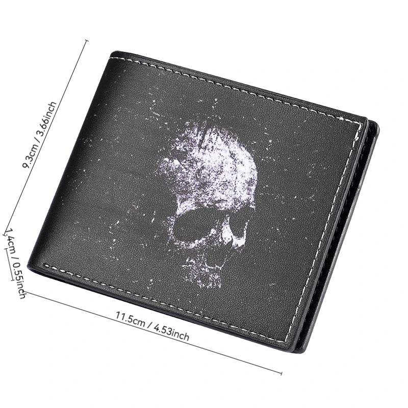 Cross-border special wallet bat skull short wallet retro skull printed men's and women's coin purse