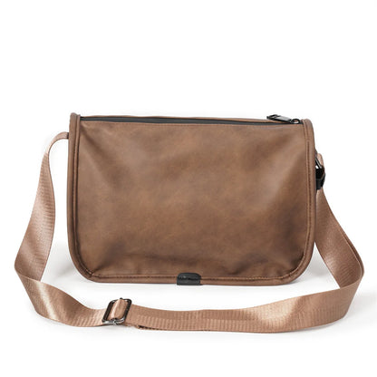 Vintage Fashion Crossbody Bags Men Large Capacity Men Crossbody Shoulder Bag PU Leather Messenger Bag Casual Outdoor Satchels