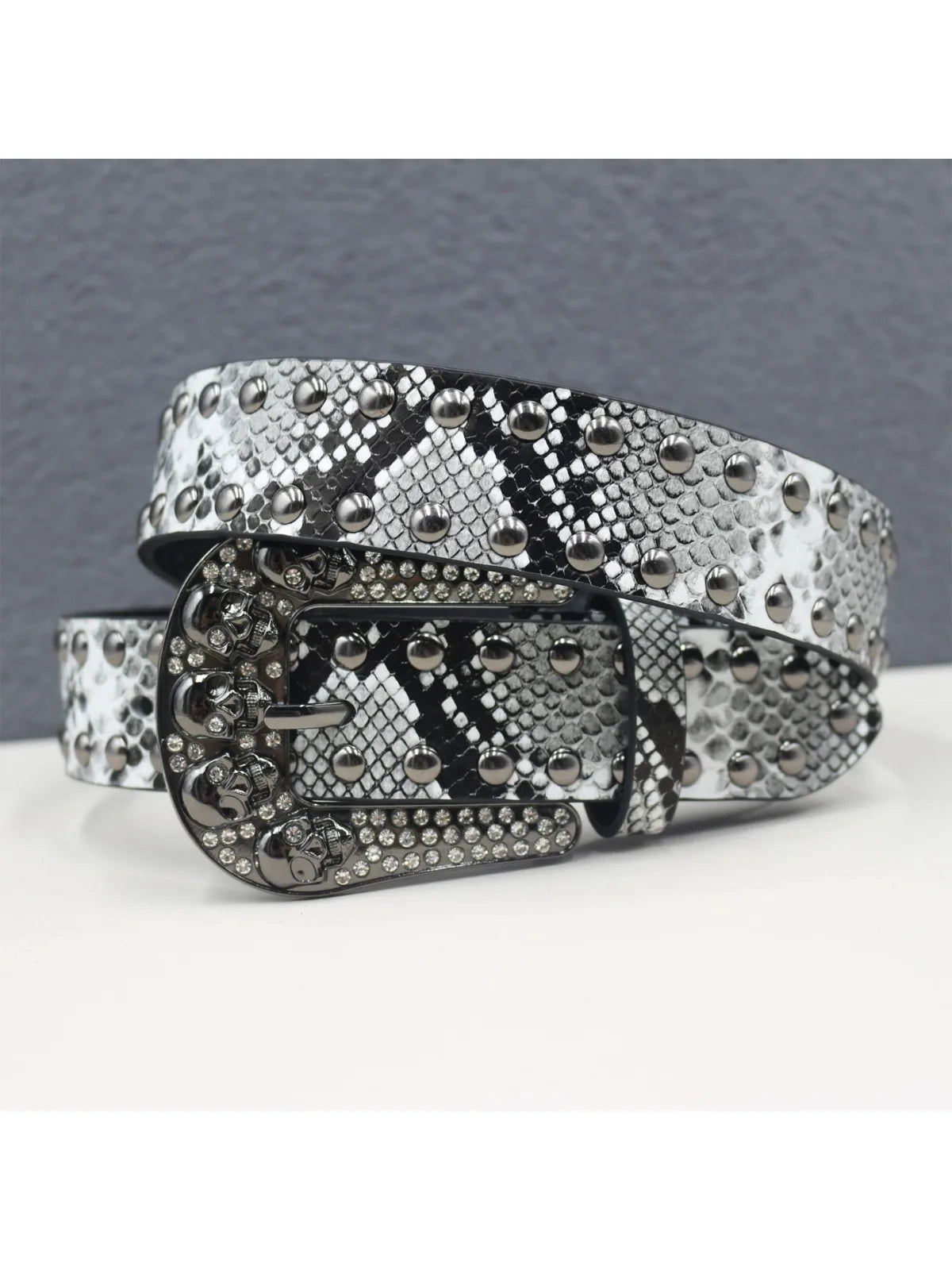 Pyramid Fashion Rivet Belt Snake Cat Paw Skull  Men&Women's Studded Belt Punk Rock With Pin Buckle Drop Shipping Black