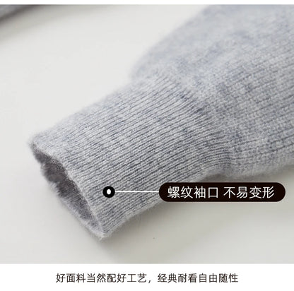 Men 100% Merino Wool Sweater Hooded Zipper Cardigan Autumn Winter Thickened Knit Large-size Jacket Long Sleeved Sportswear Coat