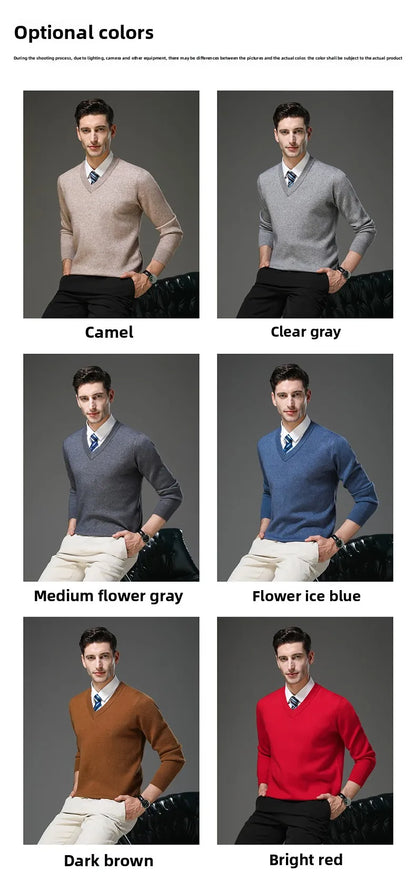 Top Grade Thick Anti-Pilling New Fashion Brand Autum Winter Knit Pullover Men Slim Fit Sweater Business Casual Woolen Jumper