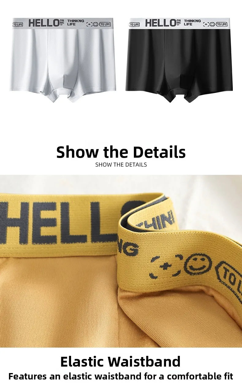 Men's Mid-Waist Thin Briefs Breathable Comfortable Large Size Sports Boxer Shorts Youth Flat Briefs Underwear Polyester Fiber