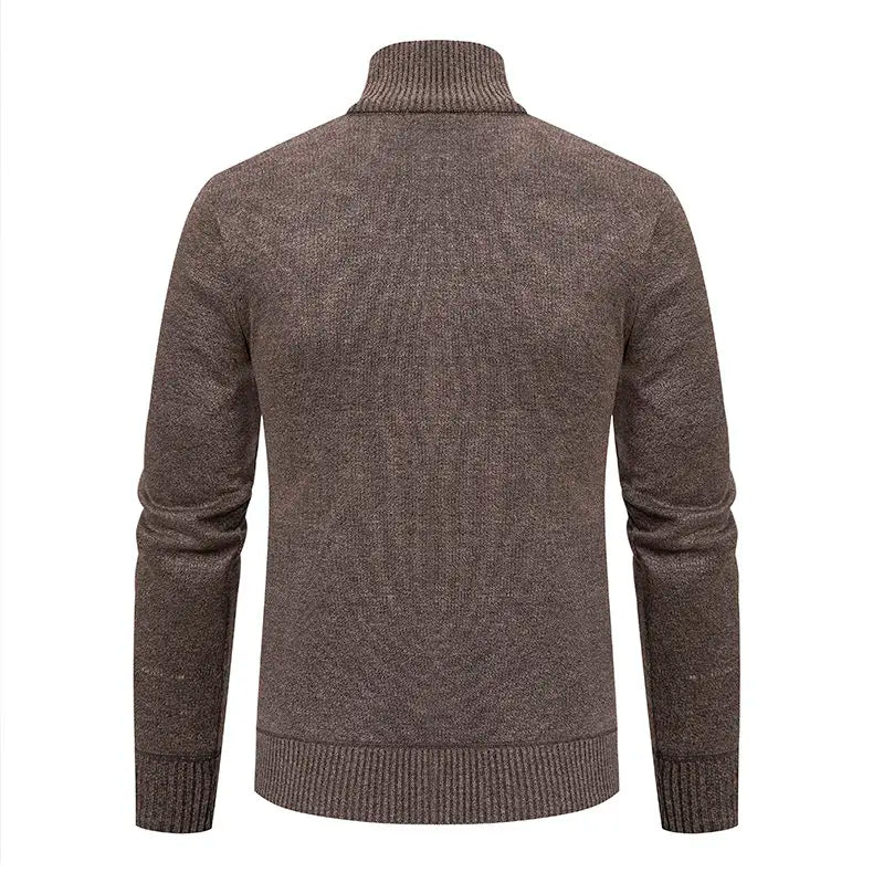 High-quality men's fashionable, cool, versatile, trendy business casual, fleece and thickened cardigan, knitted sweater, men's j