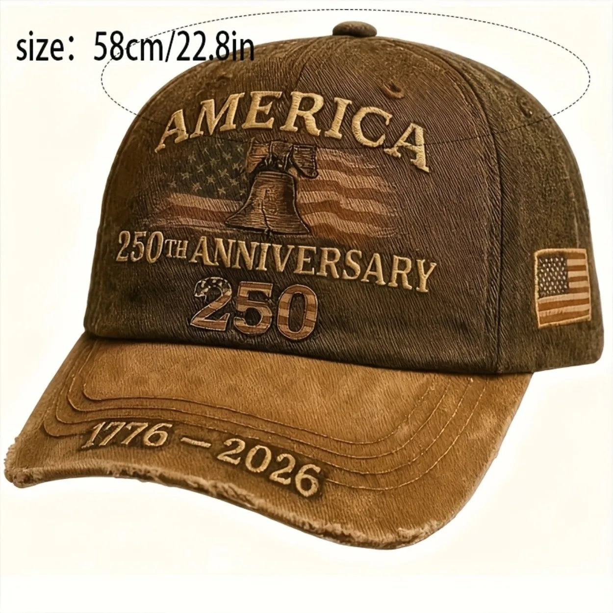 250th Anniversary Patriotic Baseball Caps, Retro Embroidered Adjustable Hats, Independence Day Gifts for History Enthusiasts
