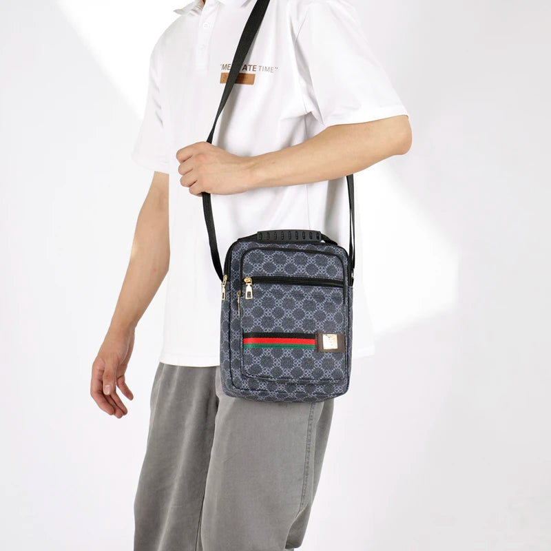 2026 New Fashion Men's Crossbody Bag Casual Multi-Layer Versatile Business Shoulder Bag Handbag
