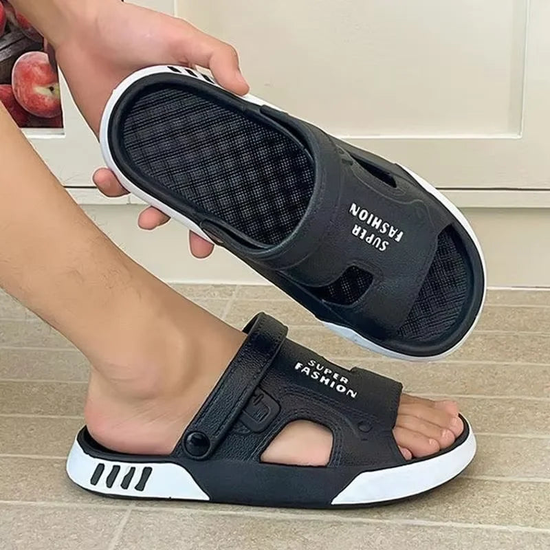 2026 Summer Outdoor Waterproof Slippers Men Eva Soft Lightweight Platform Beach Sandles Male Thick Sole Non Slip Fishing Slides