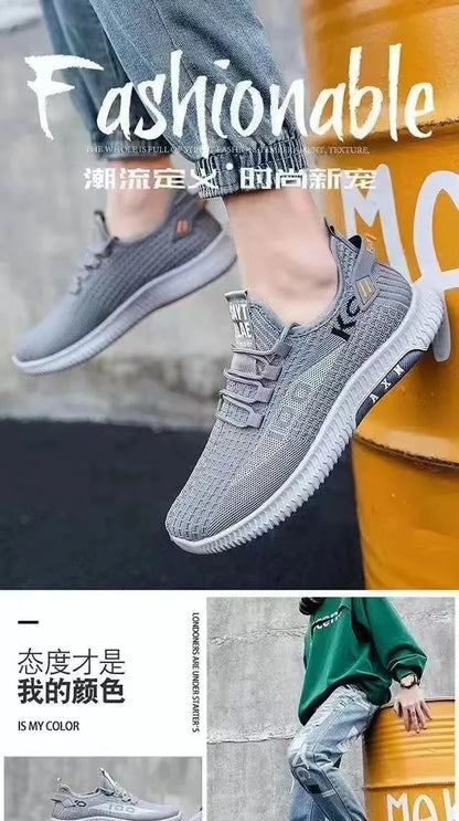2026 Breathable Air Mesh Sneakers Comfortable Casual Sport Shoes Fashion Men's Woven Shoes for Lightweight Deodorant Outdoors