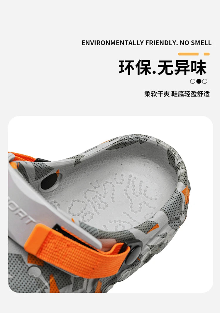 Size 40-47 Men Sandals Casual Street Light EVA Men's Casual Shoes Hole Shoes Clogs Home Garden Outdoor Male Beach Flat Slippers