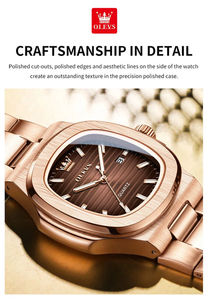 OLEVS 3696 Quartz Watch For Men Luxury Calendar Waterproof Business Men's Wristwatch Luminous Big Dial Fashion Simple Man Watch