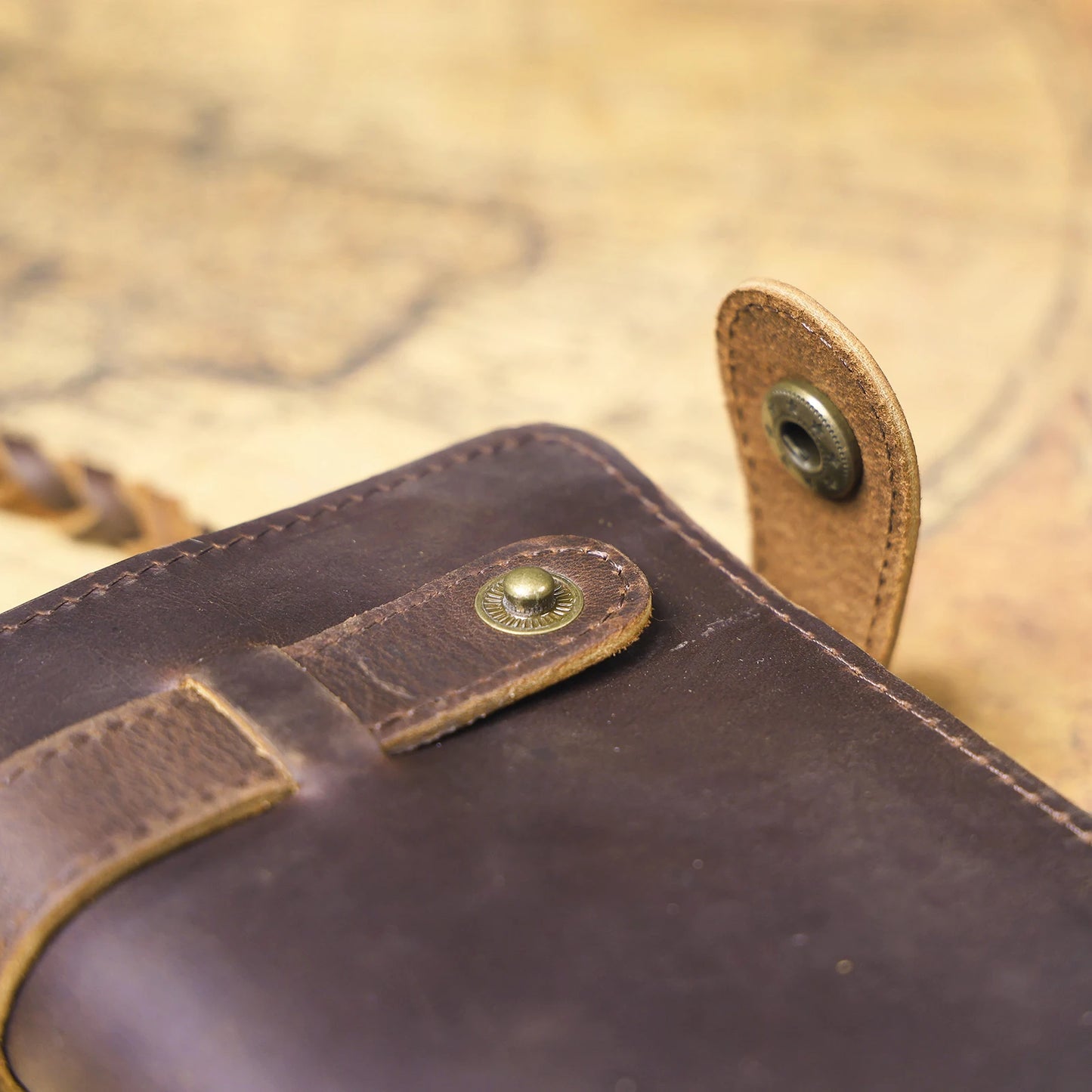 S.WORKER Vintage Crazy Horse Leather Wallet Handmade Men's Genuine Leather Long Wallet Pocket Purse Clutch Cash Card Holder