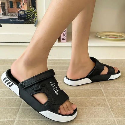 2026 Summer Outdoor Waterproof Slippers Men Eva Soft Lightweight Platform Beach Sandles Male Thick Sole Non Slip Fishing Slides