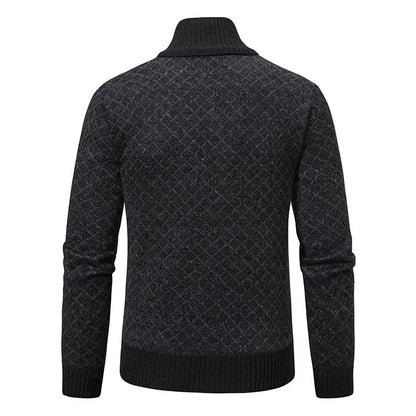 Men's Knitted Cardigan Coat Korean Slim Fit Trendy Sweater Autumn Winter Zip Up Mens Fleece Lined Top Clothing