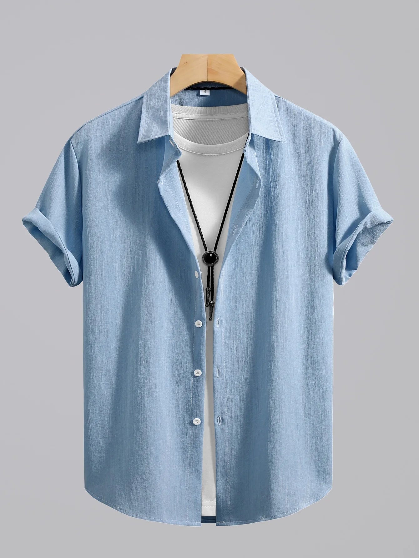 2026 Men's Simple and Fresh Shirt - Street Fashion Loose Quick-Drying Casual Shirt-Hawaiian Vacation Style Solid Collar Cardigan