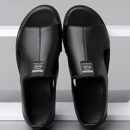 Sandals for Men Brand Casual Shoes Outdoor Fashion Men's Slippers Comfortable Beach Shoes High Quality Leather Men Flat Sandals